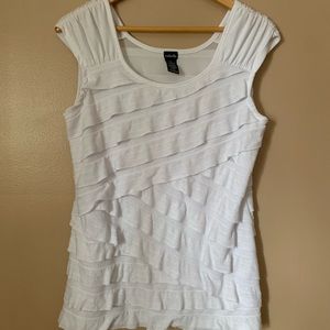 Rafaella white ruffled top